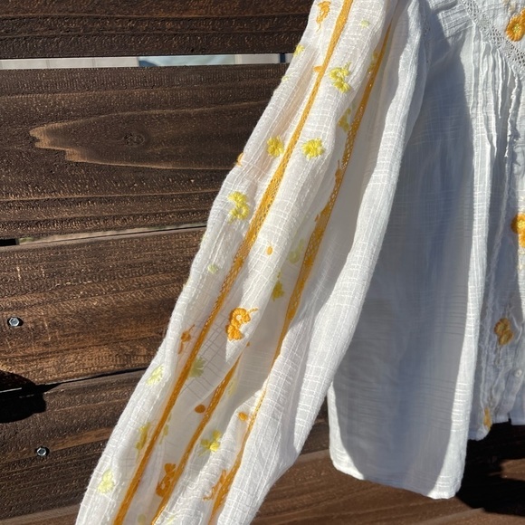 LoveShackFancy Ventura Top Antique White Button Up Shirt - Picture 4 of 6